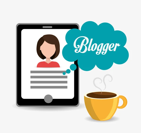 Blogger digitaal ontwerp. — Stockvector