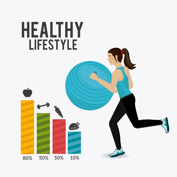 Fitness diseño de estilo de vida . — Vector de stock