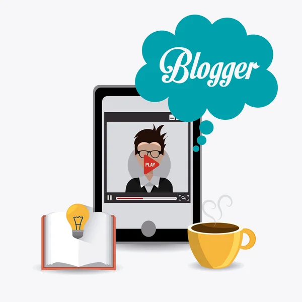 Blogger design digital . — Vetor de Stock