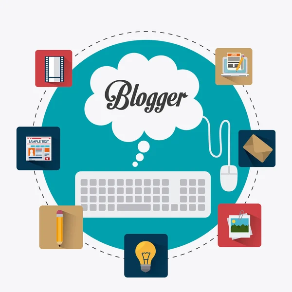 Blogger цифровий дизайн . — стоковий вектор