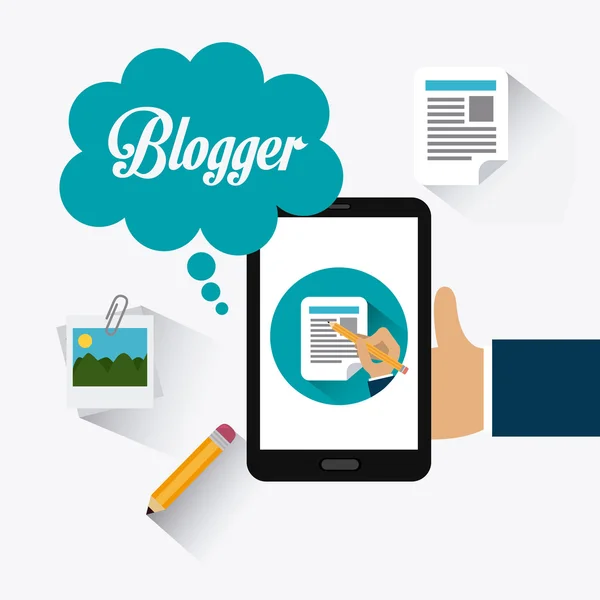 Blogger cyfrowy projektu. — Wektor stockowy