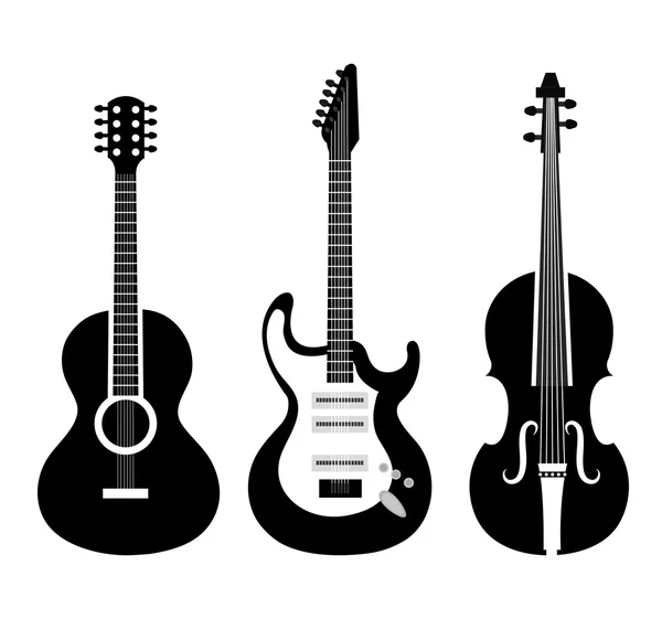 Muziekinstrumenten ontwerpen. — Stockvector
