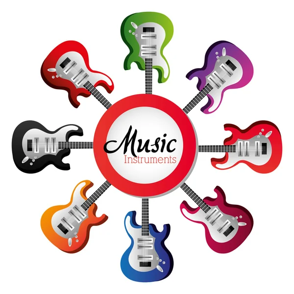 Diseño de instrumentos musicales . — Vector de stock