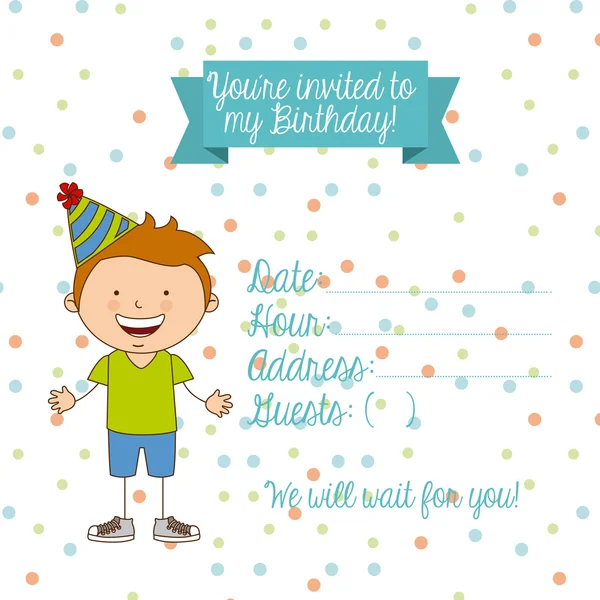 Invitación de cumpleaños — Vector de stock