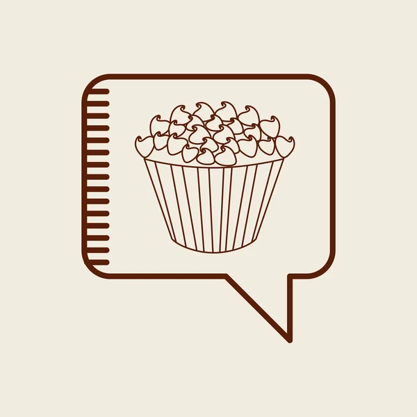 Delicioso icono de cupcake — Vector de stock