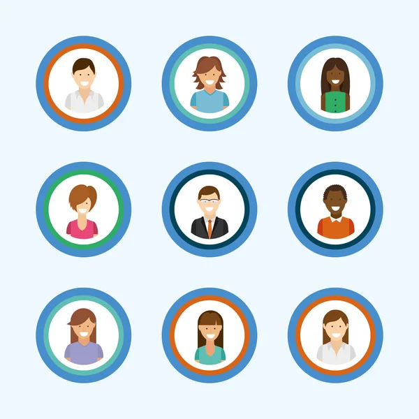 Avatares conjunto de personas — Vector de stock