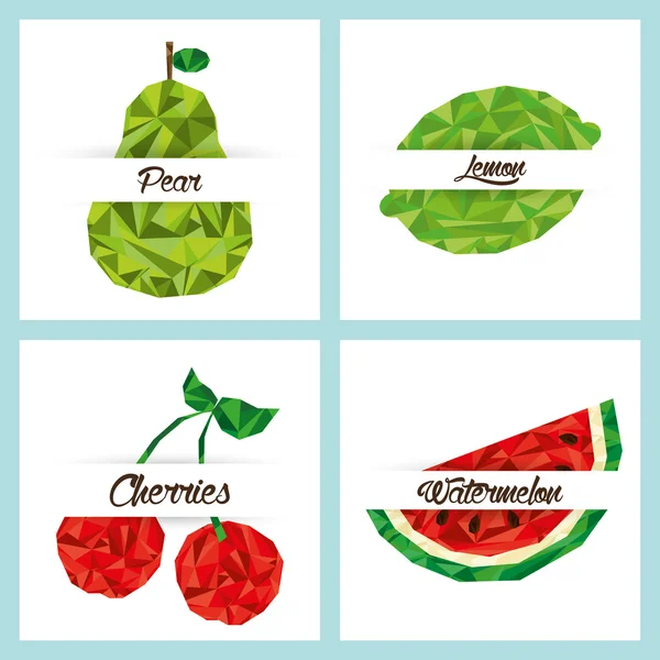 Delicioso conjunto de frutas — Archivo Imágenes Vectoriales