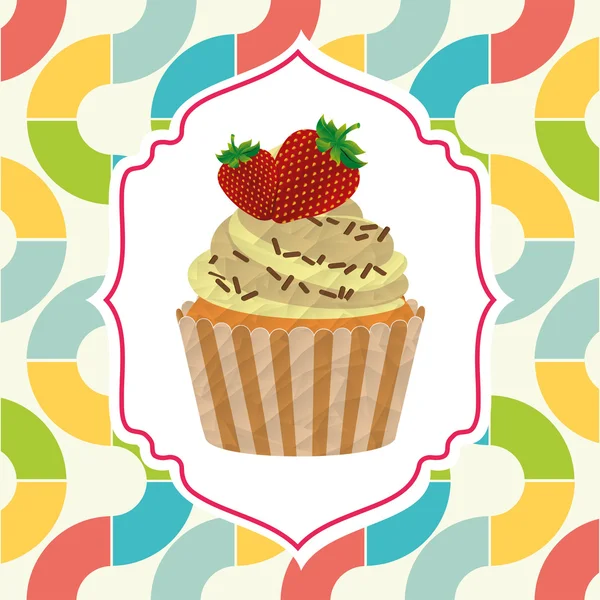 Délicieux design de cupcake — Image vectorielle