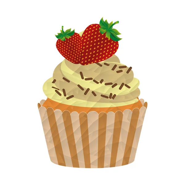 Card with delicious cupcake — Stok Vektör