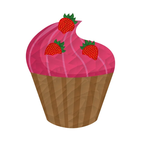 Card with delicious cupcake — ストックベクタ