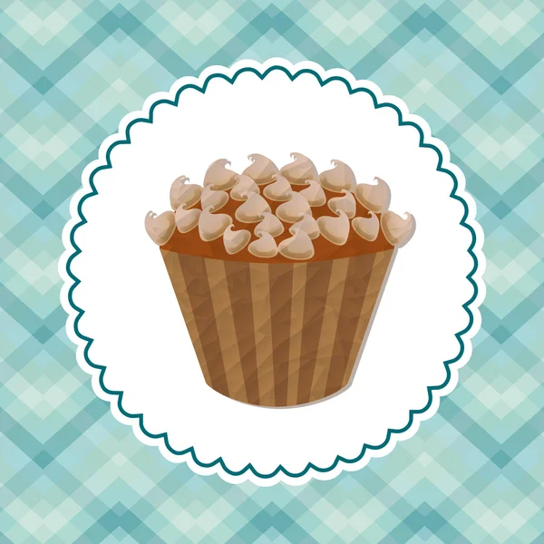 Card with delicious cupcake — Stock vektor