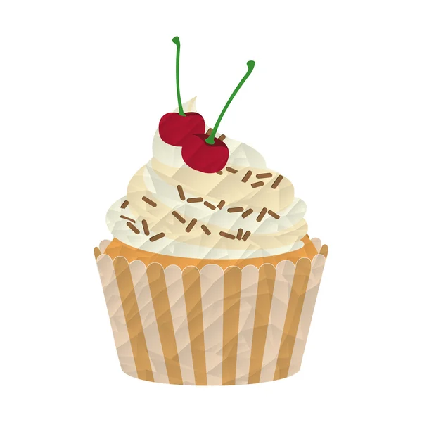 Card with delicious cupcake — ストックベクタ