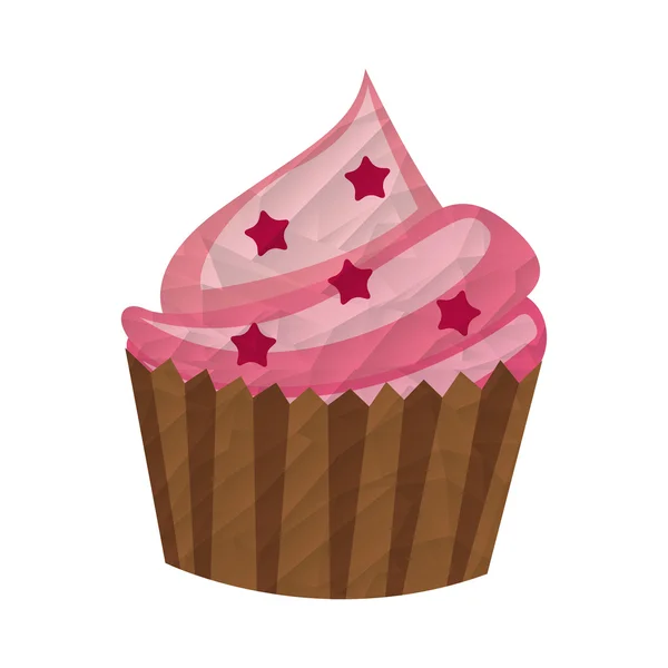 Card with delicious cupcake — 스톡 벡터