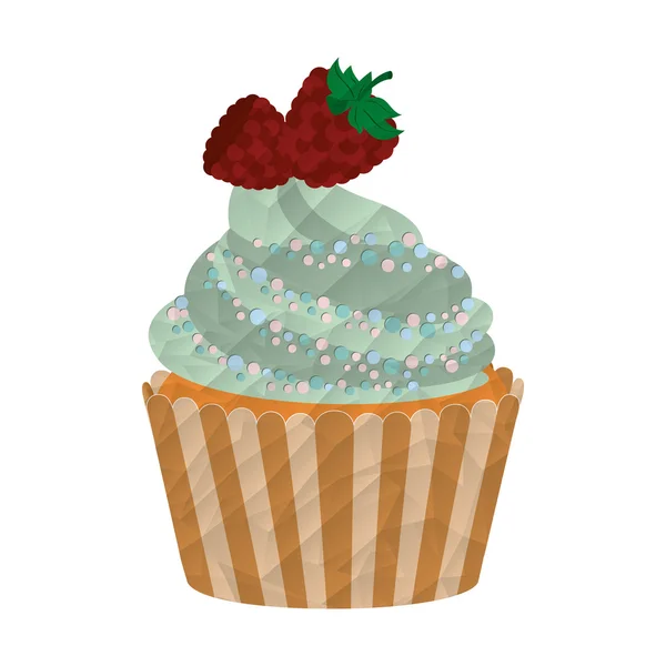 Card with delicious cupcake — Stok Vektör