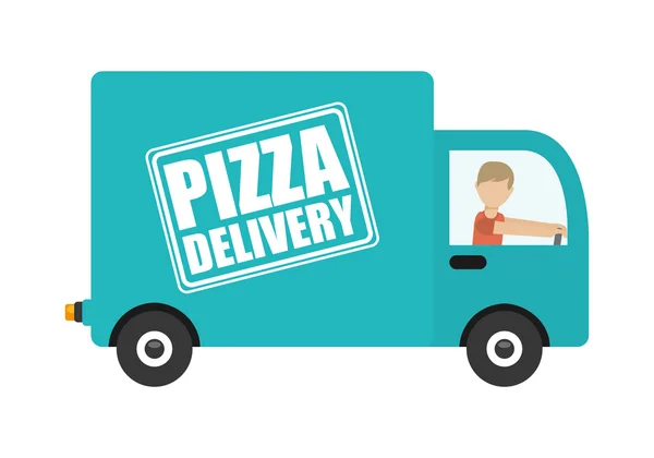 Levering van pizza — Stockvector