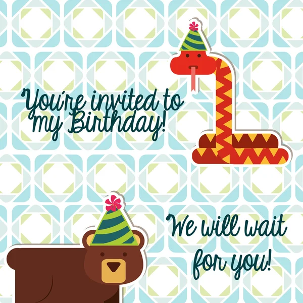 Card de invitație ziua de naștere — Vector de stoc