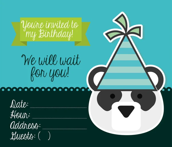 Tarjeta de invitación de cumpleaños — Vector de stock