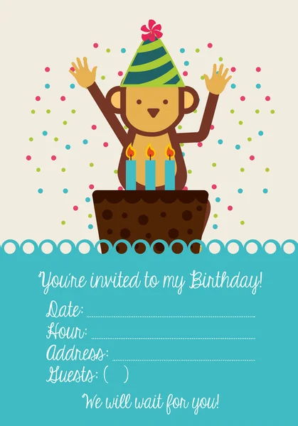 Birthday invitation card — Stock Vector