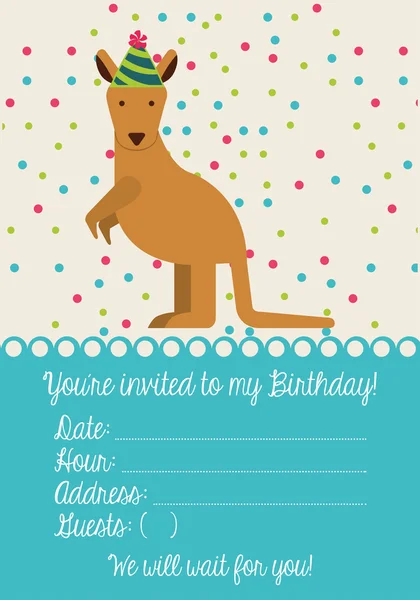 Card de invitație ziua de naștere — Vector de stoc