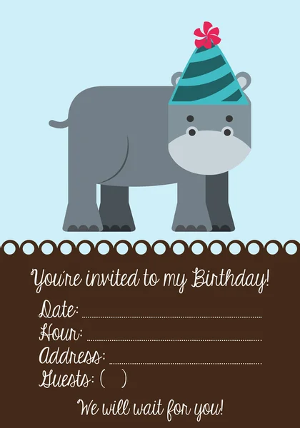 Tarjeta de invitación de cumpleaños — Vector de stock