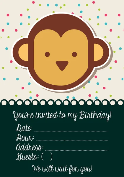 Tarjeta de invitación de cumpleaños — Archivo Imágenes Vectoriales