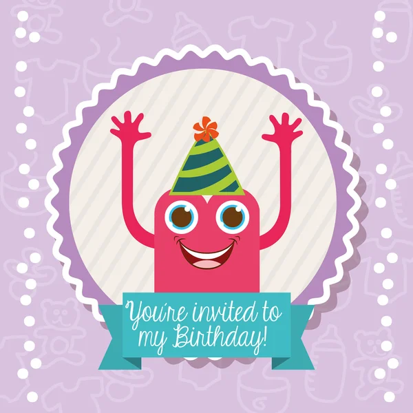 Invitación de cumpleaños — Vector de stock