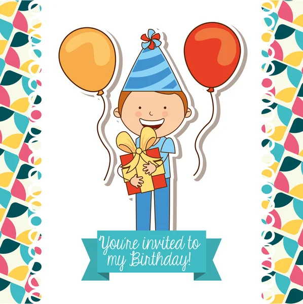 Invitación de cumpleaños — Vector de stock