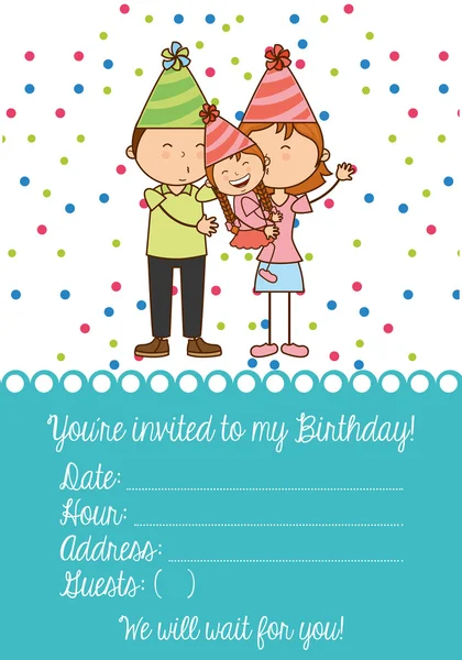 जन्मदिन निमंत्रण — स्टॉक वेक्टर