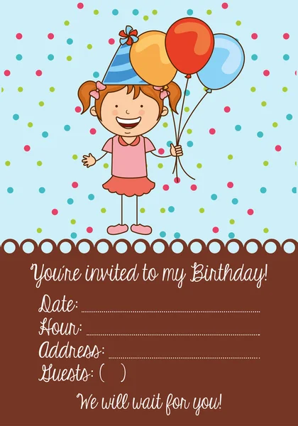 Invitación de cumpleaños — Vector de stock