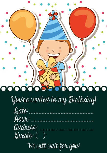 Invitación de cumpleaños — Vector de stock