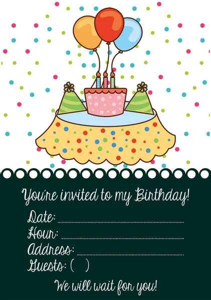 Invitación de cumpleaños — Vector de stock