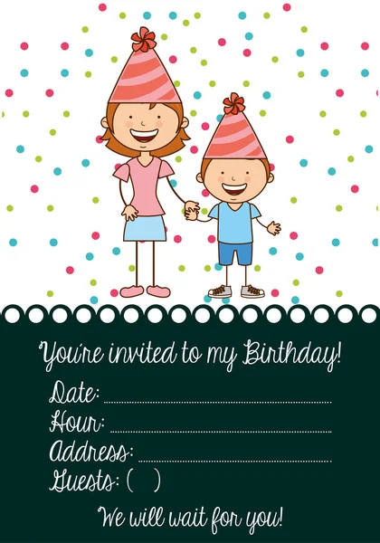 Invitación de cumpleaños — Vector de stock