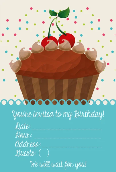 Invitación de cumpleaños — Vector de stock