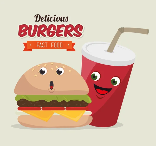 Hamburger digital design. — Stock vektor