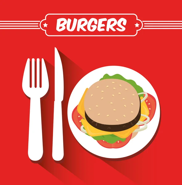 Hamburger digital design. — Stock Vector