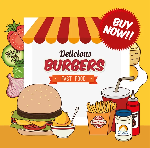 Hamburger digital design. — Stock vektor