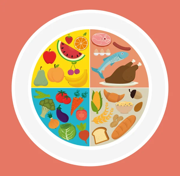 Diseño visual de alimentos saludables — Vector de stock