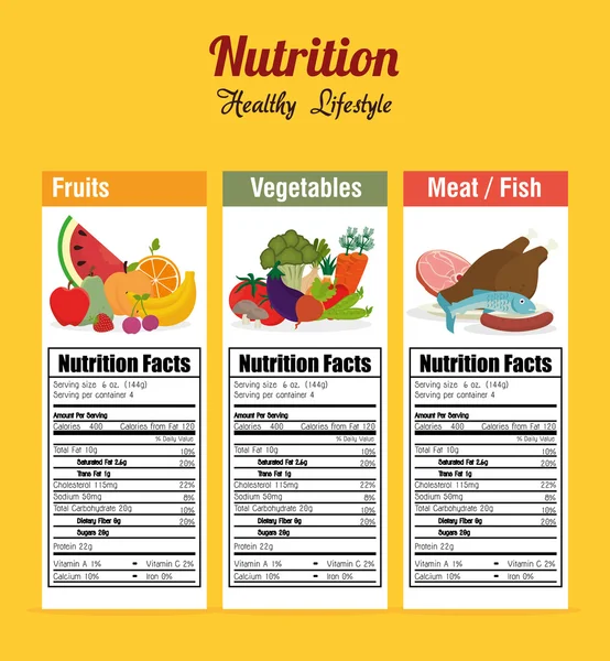 Alimentação saudável design visual — Vetor de Stock