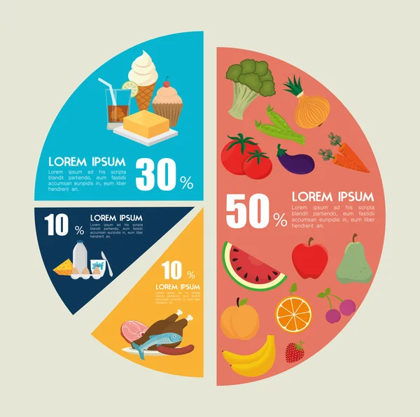 Sağlıklı gıda görsel tasarım — Stok Vektör