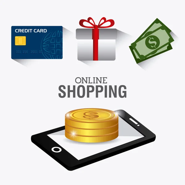 Online shopping design. — Stock Vector