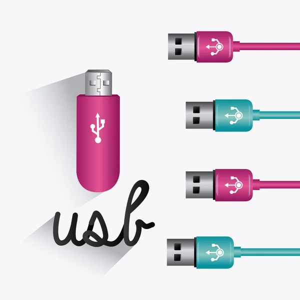 Design digitale USB . — Vettoriale Stock