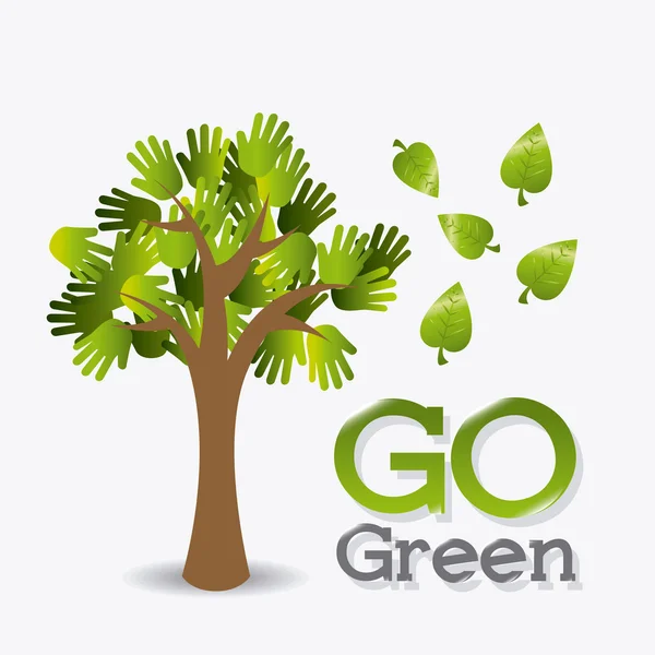 Go green visual design — Stock Vector