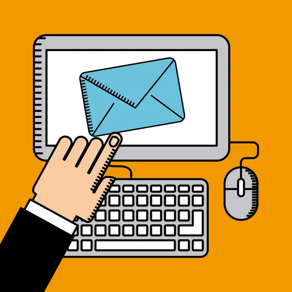 Email envoyer conception — Image vectorielle