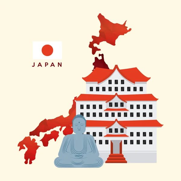 Cestování Japonsko design — Stockový vektor
