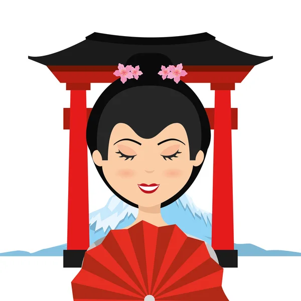 Utazási japán design — Stock Vector