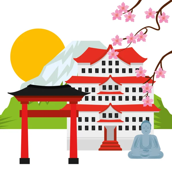 Viajes Japón diseño — Vector de stock