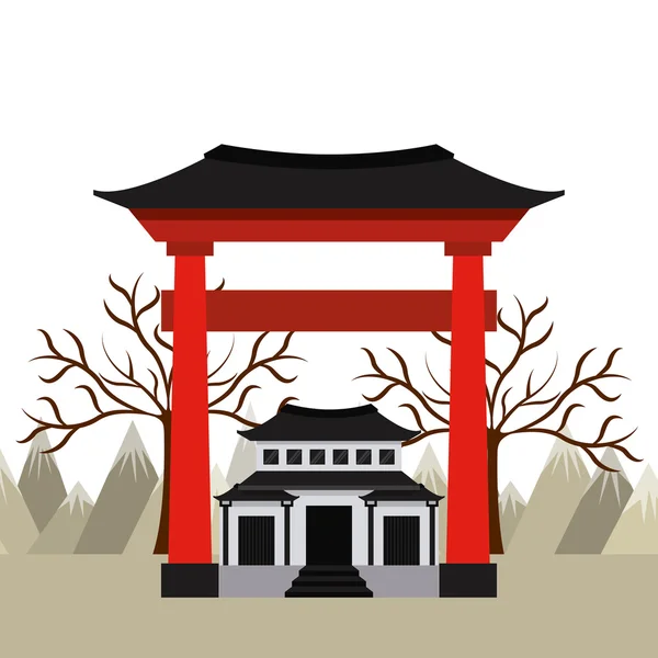 Design emblema japão — Vetor de Stock