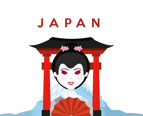 Japan emblem design — Stock Vector