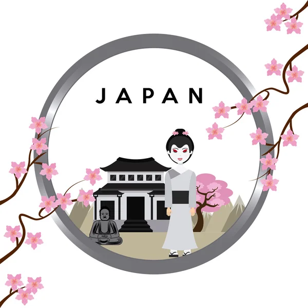 Japan emblem design — Stock Vector