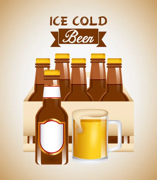 Ледяное холодное пиво — стоковый вектор